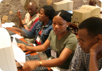 Students in the E0 track at the AfNOG 2006 Workshop and meeting held in Nairobi, Kenya